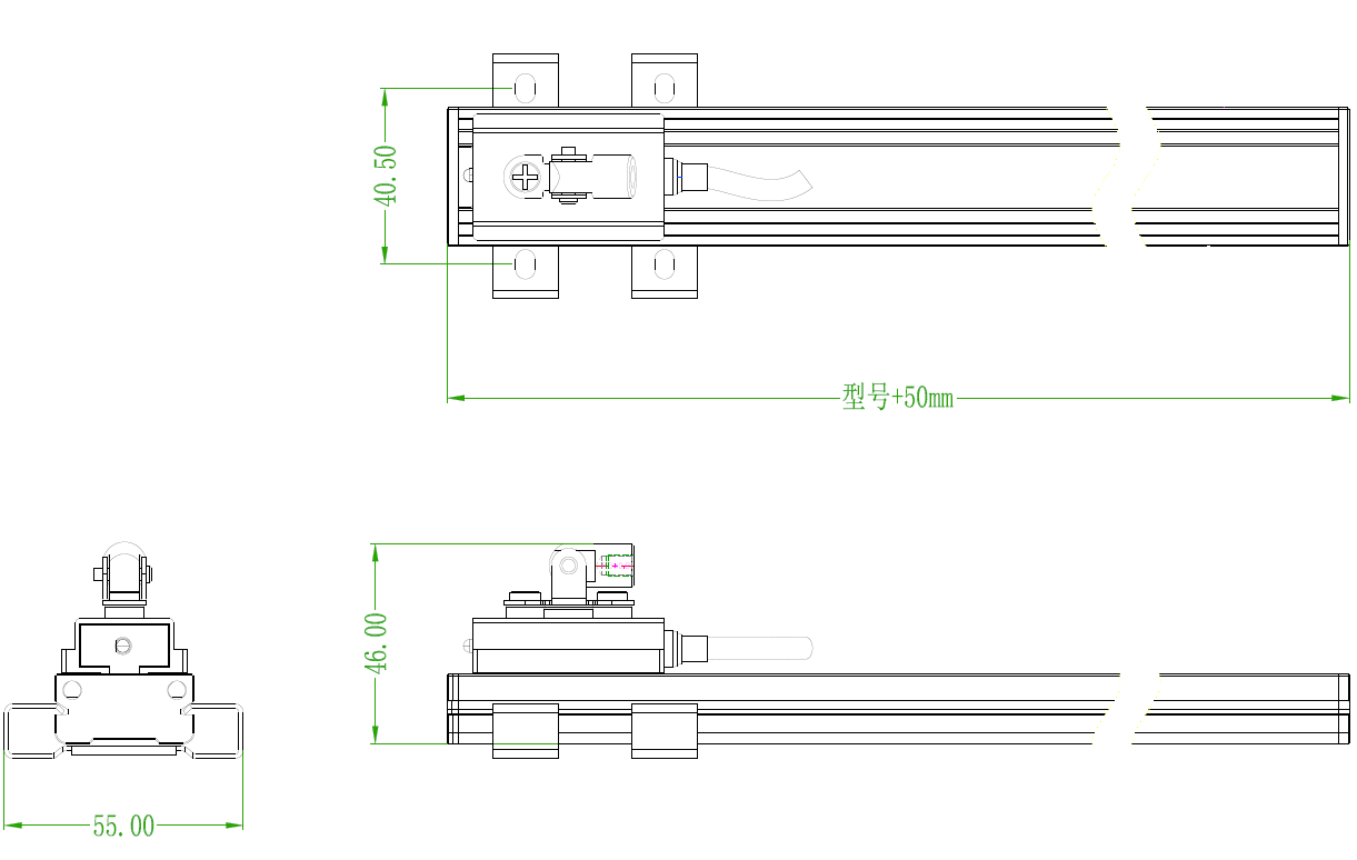 MIRAN米朗磁柵尺安裝尺寸圖 MIRAN米朗磁柵尺安裝尺寸圖