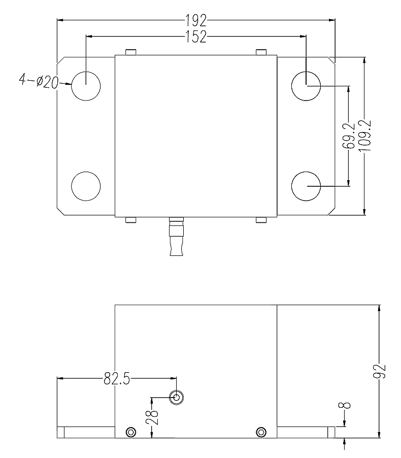 三、不銹鋼防護(hù)罩拉繩位移傳感器的安裝尺寸：