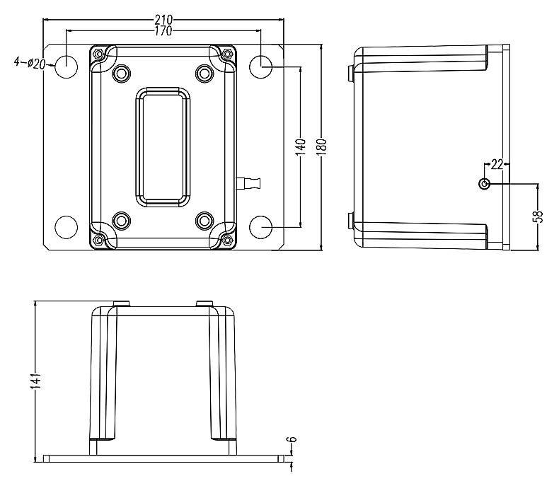 塑膠防護(hù)罩拉繩位移傳感器安裝尺寸